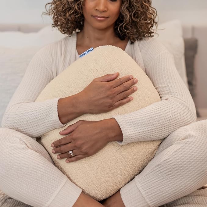 Quiet Mind The Original Weighted Pillow for Adults & Kids - (Small, Cashew, 6 lbs) - Weighted Body Pillow - Alternative to Weighted Blanket - Enhanced Deep Sleep and Stress Relief - Hug Pillow