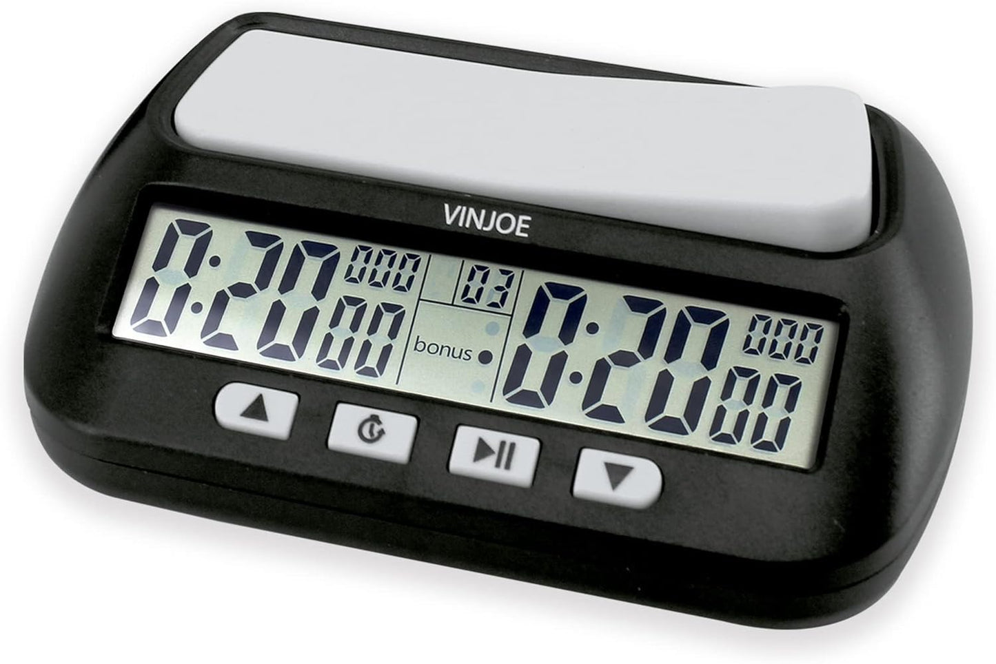 VINJOE Chess Clock Digital Chess Timer Professional for Board Games,Portable Digital Chess Clock & Game Timer with Basic,Bonus,Delay and Positive Time Features Best Gifts for Christmas(Without Battery
