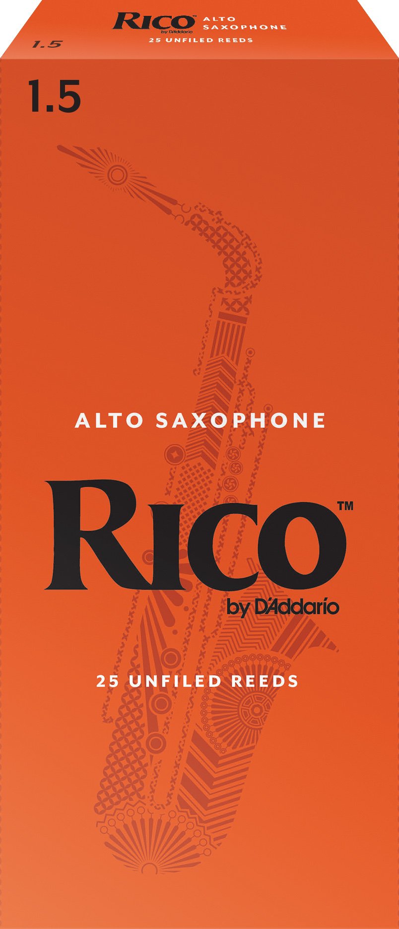 DAddario Woodwinds, Rico Saxophone Reeds, Alto Sax, RJA2515, Strength 1.5, 25-Pack