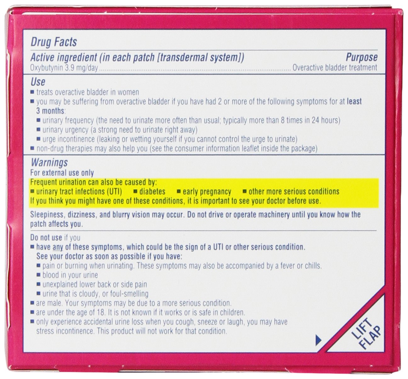 Oxytrol for Women Overactive Bladder Transdermal Patch, 8 Count