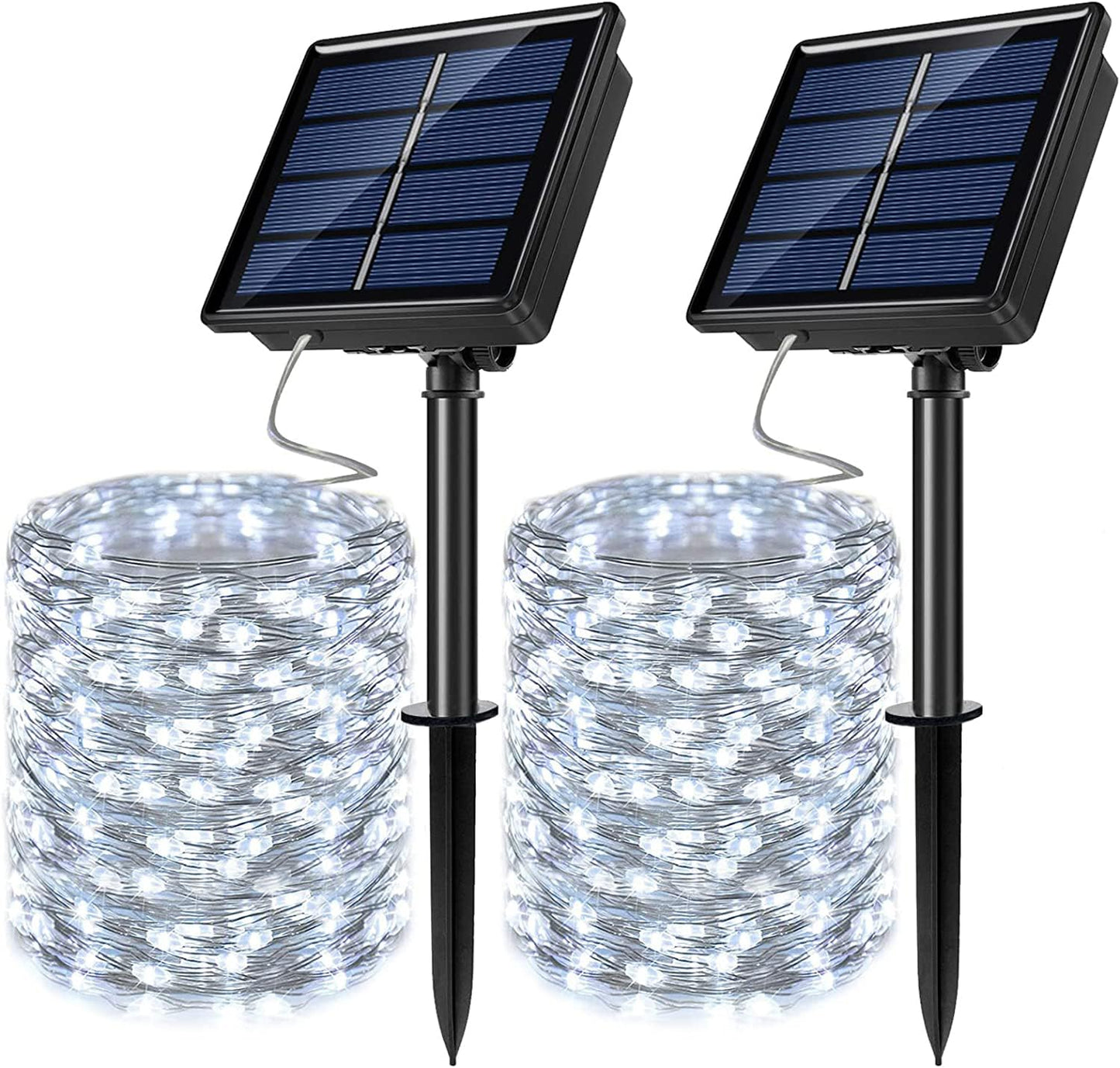 JosMega Solar Powered Fairy String Lights, 66ft, 200LED, 8 Modes, Waterproof, White