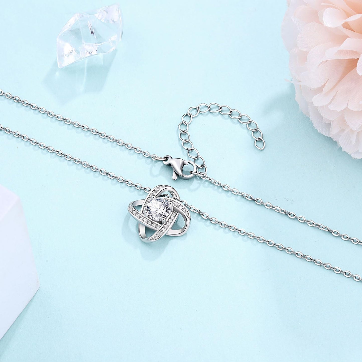 UNGENT THEM Mother in Law Mothers Day Birthday Christmas Gifts from Daughter Wedding Bride Infinity Love Knot Mom Necklace Jewel