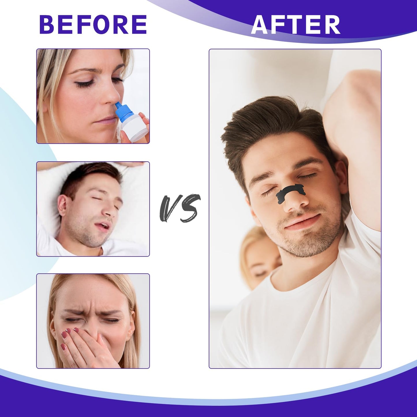 Nasal Strips Extra Strength, 60 Ct Nasal Strips for Snoring Relief, Help Stop Snoring, Improved Sleep, Reduce Snoring, Day & Night Use, Nasal Dilators for Men & Women