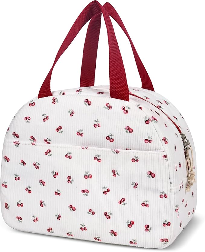 Lunch Box for Women,Cute Quilted Lunch Tote Bag,Reusable Insulated Lunch Box,Large Capacity Cooler Bag with Compartments for Work, Picnics or Travelling