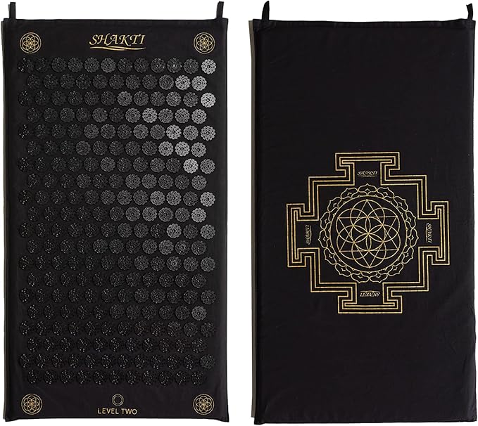 ShaktiMat Classic Acupressure Mat Level 2 Intensity in Shakti Black, Relieves Stress & Tension, Promotes Relaxation & Focu...