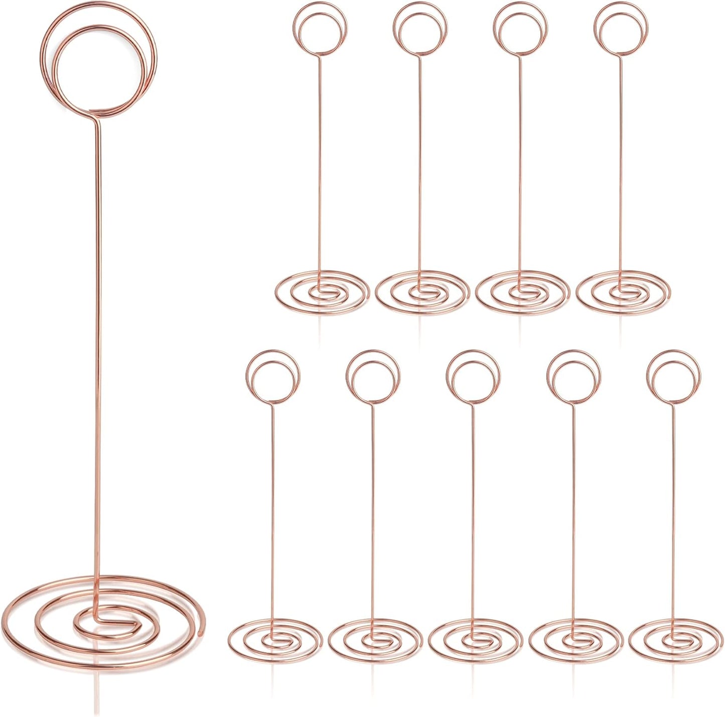 Table Number Holders 10Pcs - 8.75 inch Place Card Holder Tall Table Number Stands for Wedding Party Graduation Reception Restaurant Home Centerpiece Decorations Office Memo (Rose Gold)