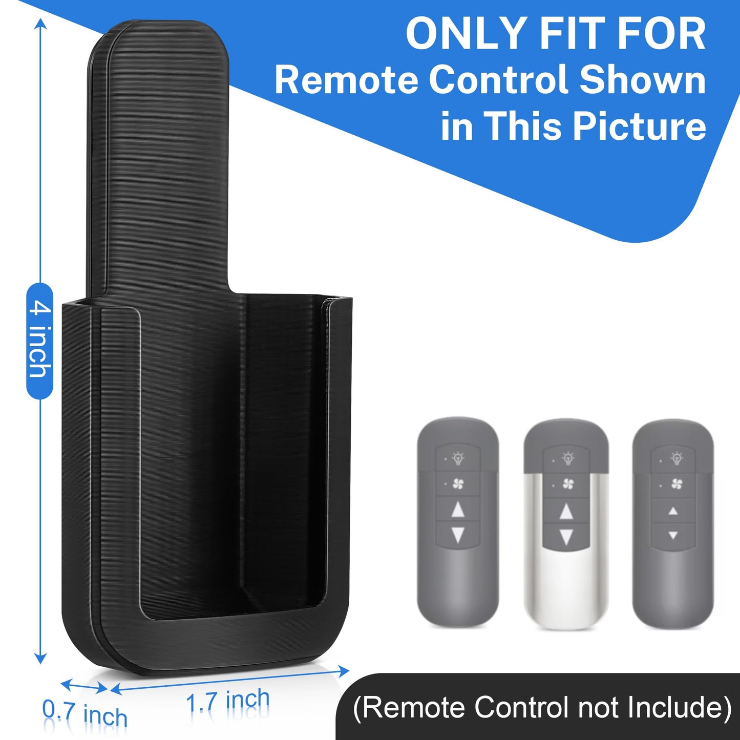 Saillong 2 Pack Ceiling Fan Remote Control Holder With Screws Wall Mount Fan Remote Bracket (Black)