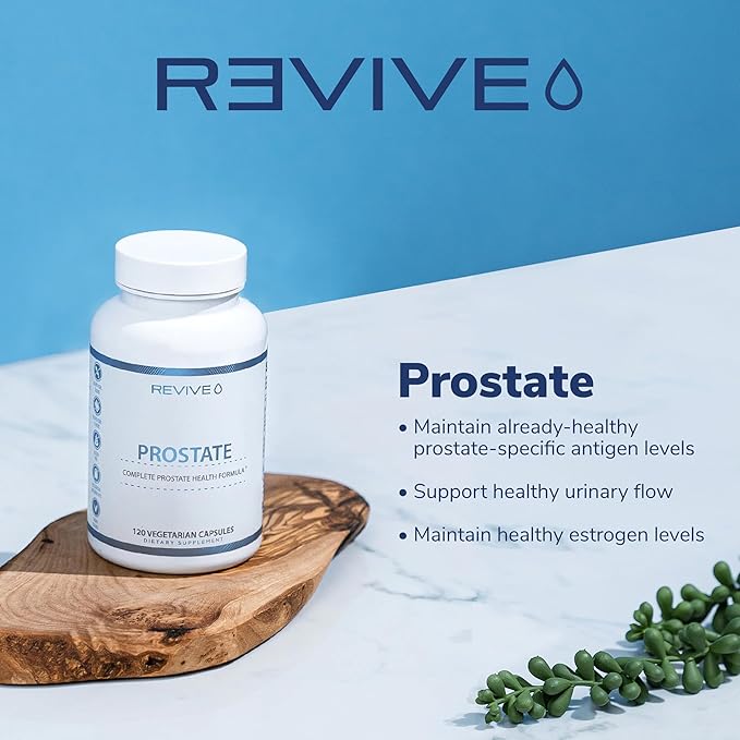 Revive MD Prostate Supplements for Men - Maintain Healthy Prostate-Specific Antigen (PSA) Levels, Estrogen Levels & Urinary Flow - Saw Palmetto & Beta Sitosterol for Prostate Health Support