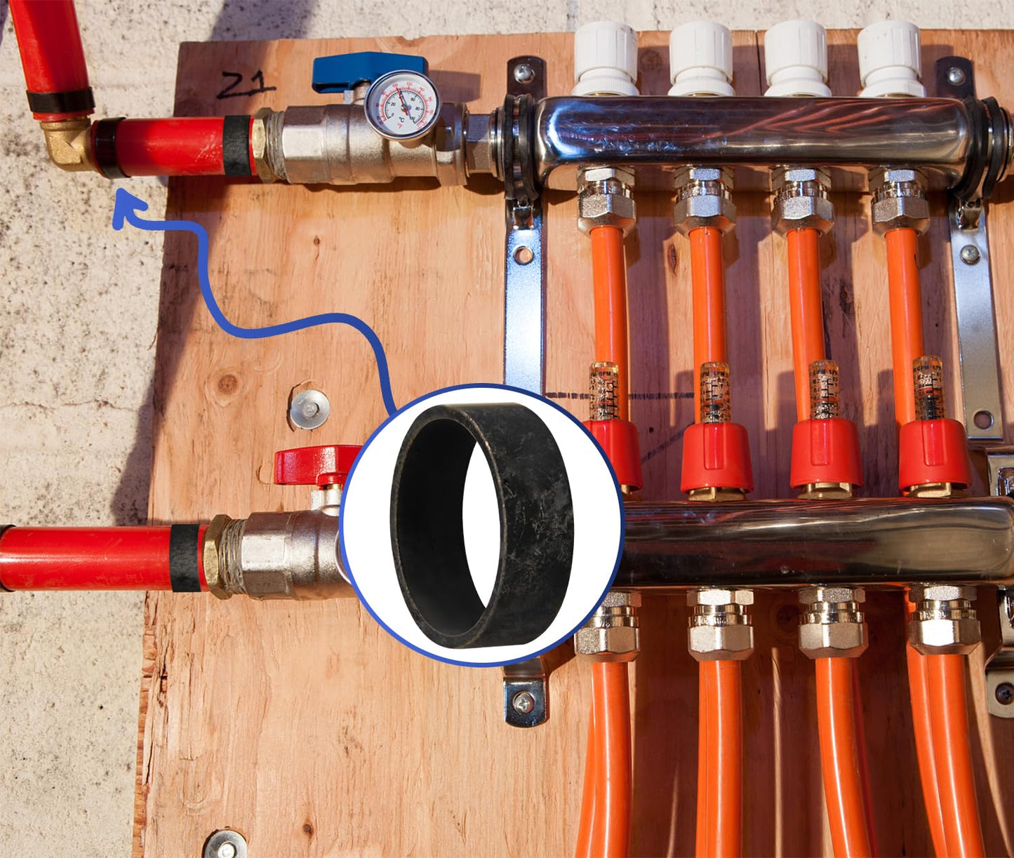 100 Pack 1/2" PEX Copper Crimp Rings, for Pex Pipe Connection