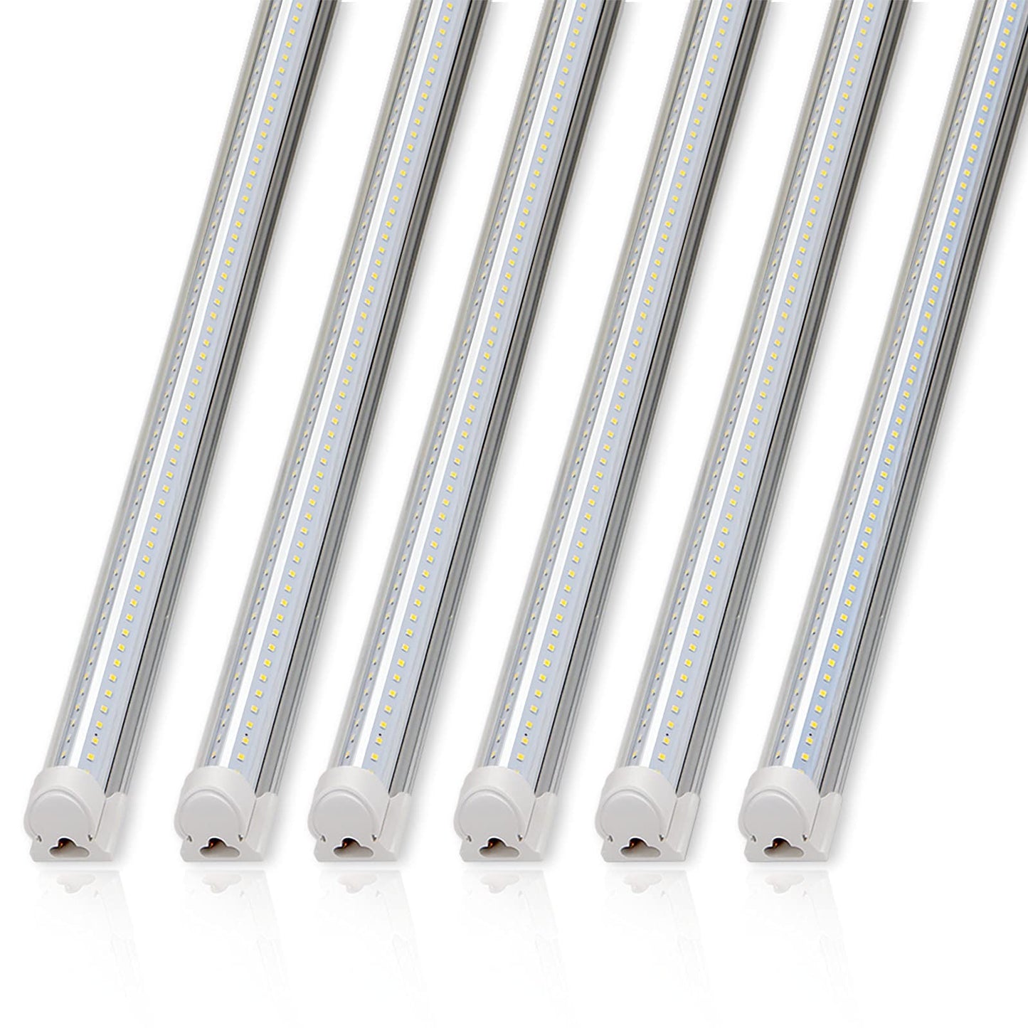 Barrina 8FT LED Shop Light Fixture, 72W 10000lm, Daylight White, Aluminum, V Shape, 6 Packs