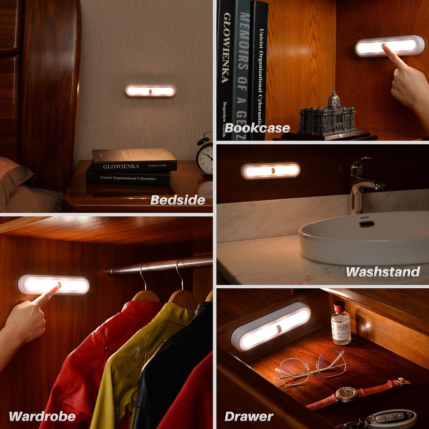 Star-Spangled 3 Pack 7  Dimmable Push Tap Lights  Stick On Led Touch Lights Aaa Battery Operated For Kitchen  Closet  Under Cabinet  3 Color Modes
