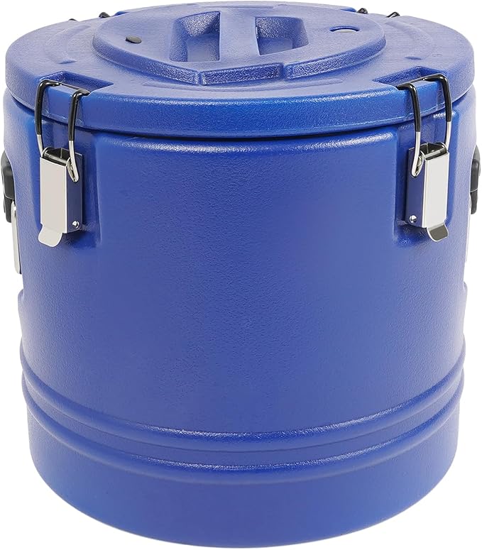 Eapmic 21.1Qt Insulated Food Container, Stainless Steel Container, 20L Commercial Soup Carrier 12 Hours Heat Preservation for Hot and Cold Food Storage Restaurant Canteen Home Lunch Use (Blue, 20L)