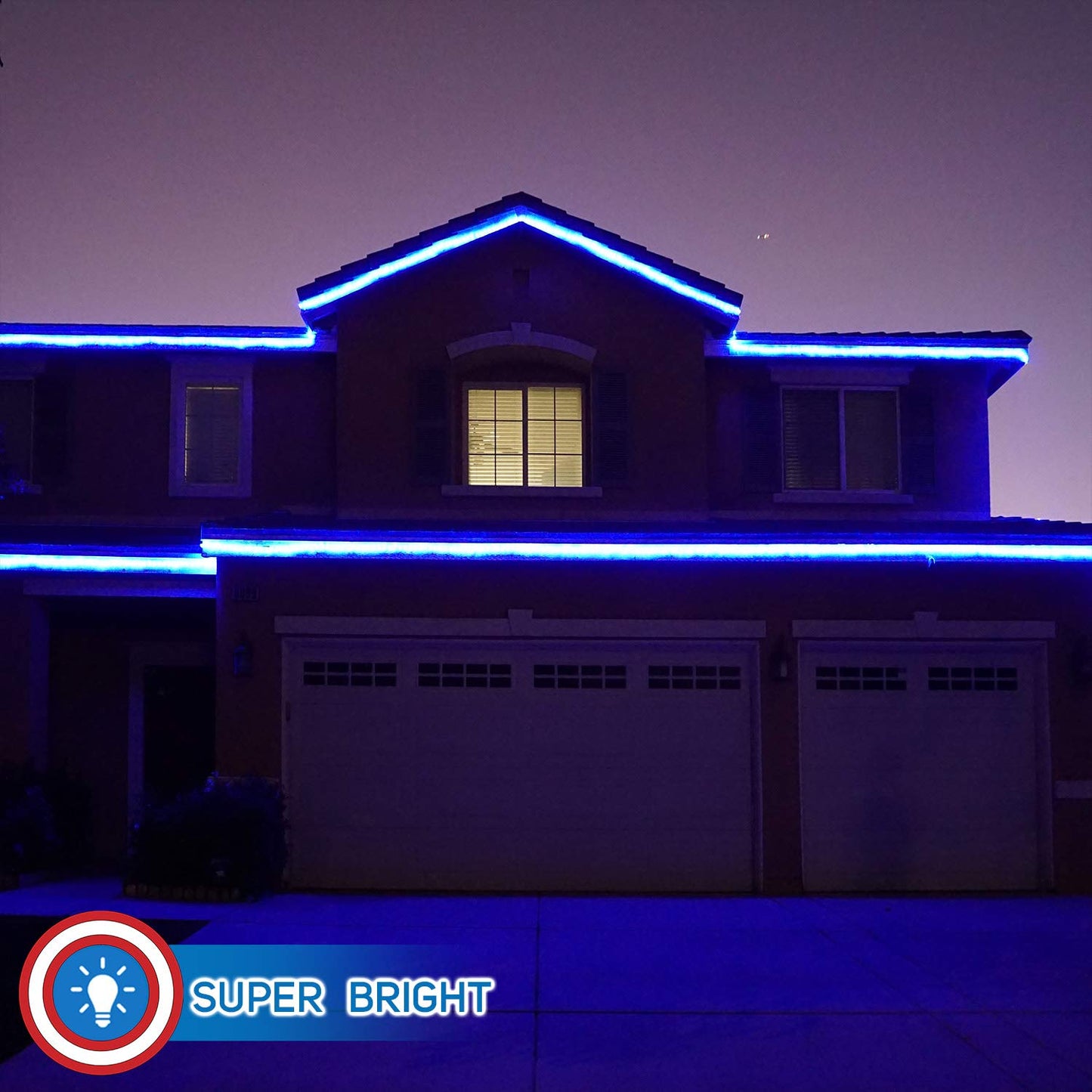 Russell Decor LED Rope Lights - 30ft Blue PVC for Holiday Party and Christmas Decoration