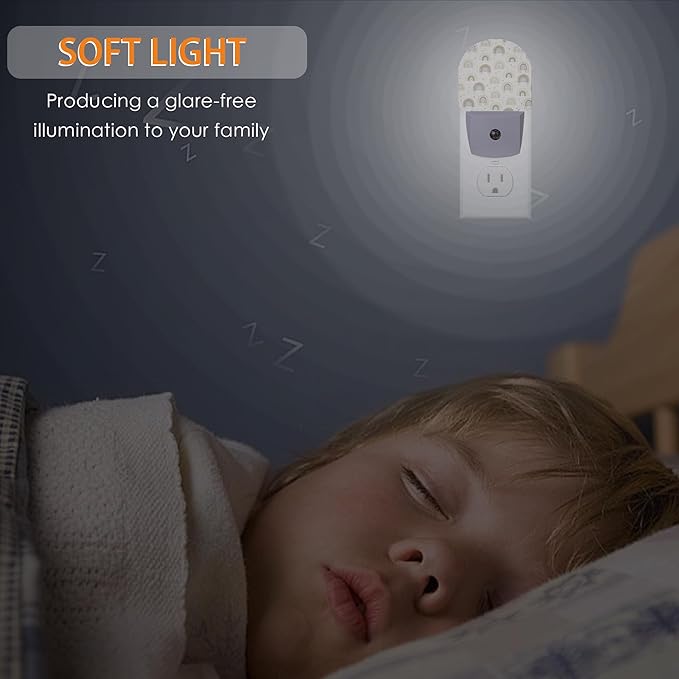 Groovy Rainbow Night Light,Night Lights Plug into Wall with Dusk to Dawn Sensor,Lamp for Bedroom Bathroom Hallway Nightlight for Women Girls