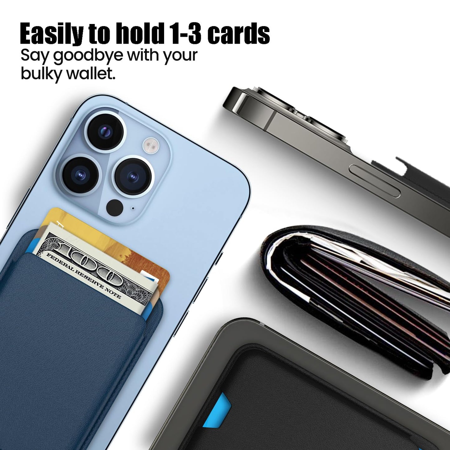 [2 Pack] Magnetic Wallet Compatible With Magsafe For Iphone 16 15 14 13 12 Pro Max Plus Model, Upgraded Mag 3 Safe Card Holder S