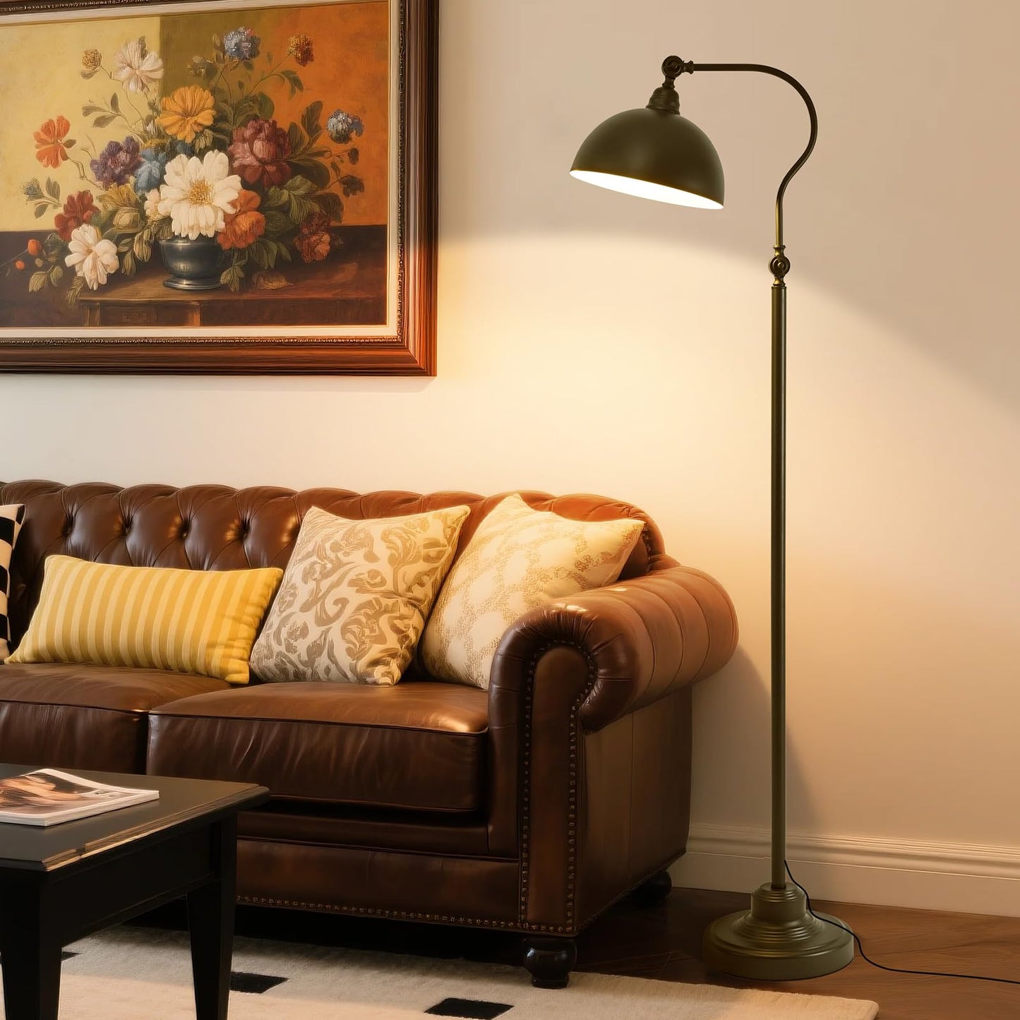 dujunlinghang Bright Reading Floor Lamp with Remote Control, Bluetooth Dimming, Iron, Black, Model MD-8801