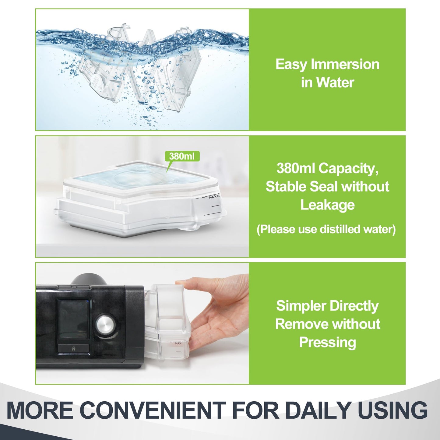 MEDICOLOR 380ml Water Chamber for AirSense 10, Replacement Water Tub for Aircure 10, Easy to Install and Clean, Reliable CPAP S10 Supplies