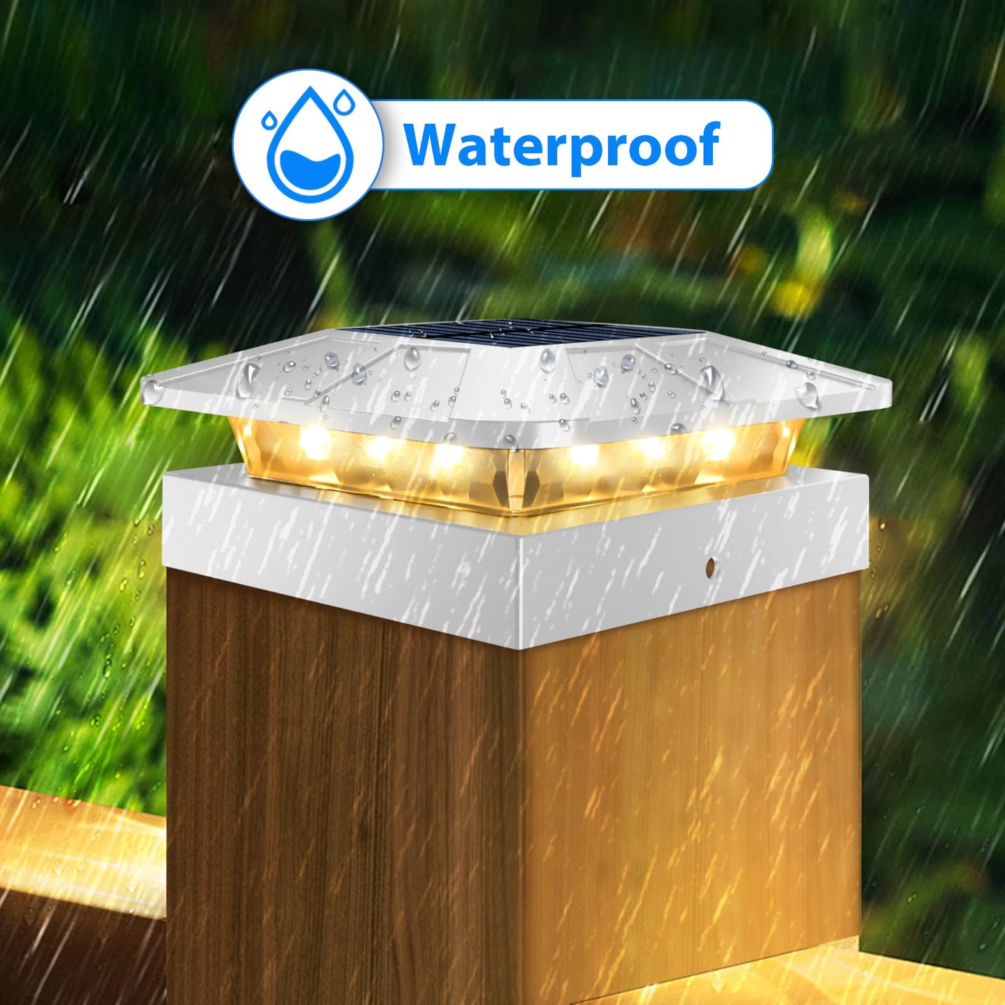 Peasur 4X4 Solar Post Cap Lights Outdoor With 3 Lighting Modes  Led Post Light Solar Powered Waterproof  Fence Deck Lights For 4X4 3.5X3.5 Wood/Vinyl Posts
