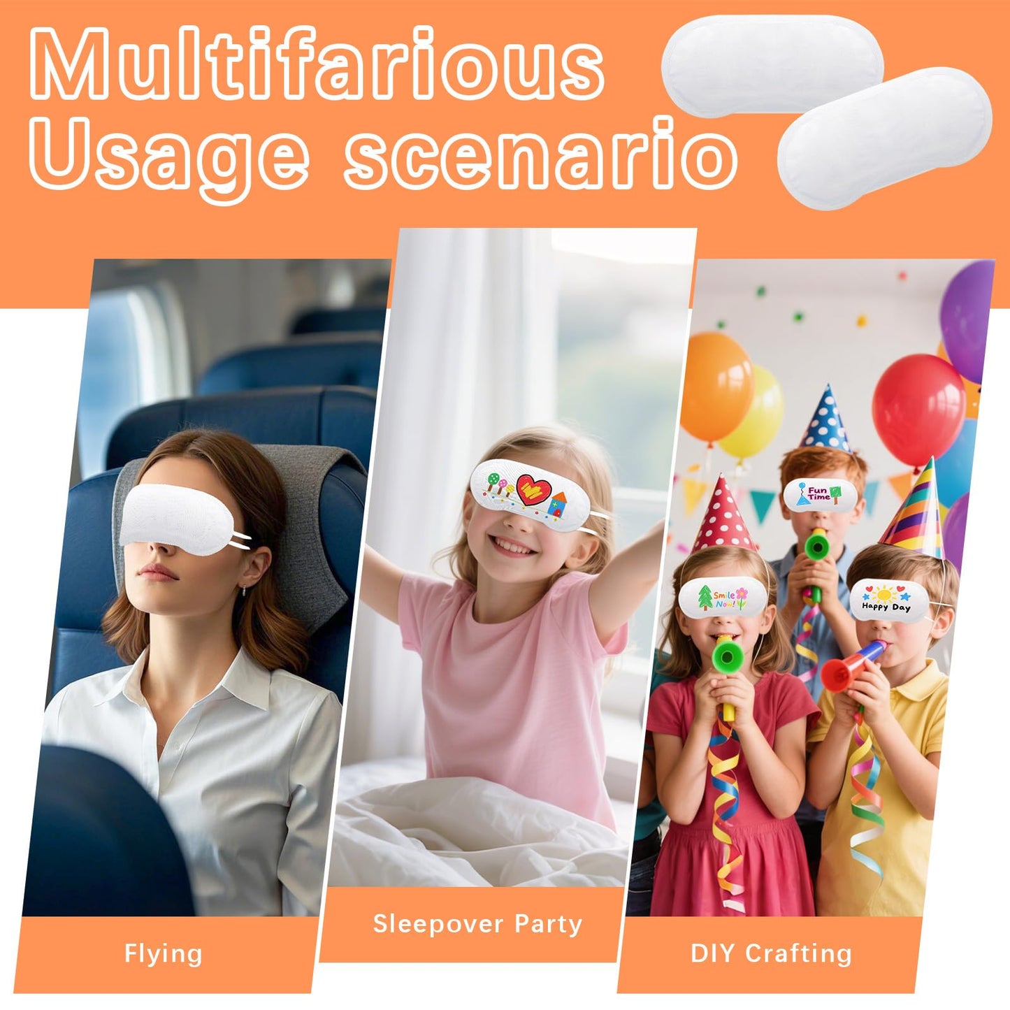 40 Pcs Sublimation Eye Mask Blanks White Blindfolds for Party Games, DIY Sleeping Mask Bulk Soft Shade Blind Folds for Team Building Sleep Masks Bulk