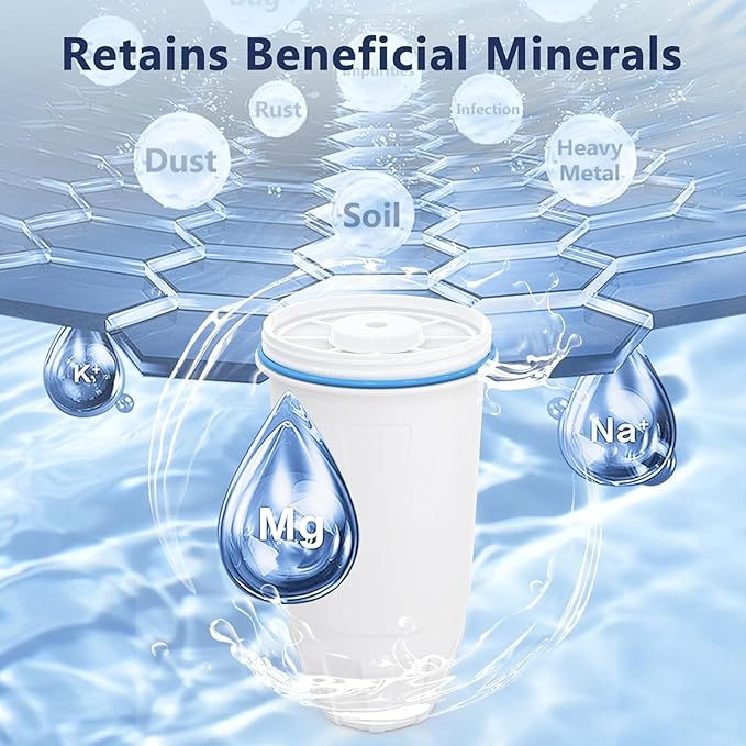 Water Filter Replacement Compatible with Zero Pitcher and Dispenser ZR-001 ZR-017 ZR-004 ZP-006 ZD-013 ZS-008, Multi-Stage Filter System, Reduce Lead, Chromium, and PFOA/PFOS, Pack of 8