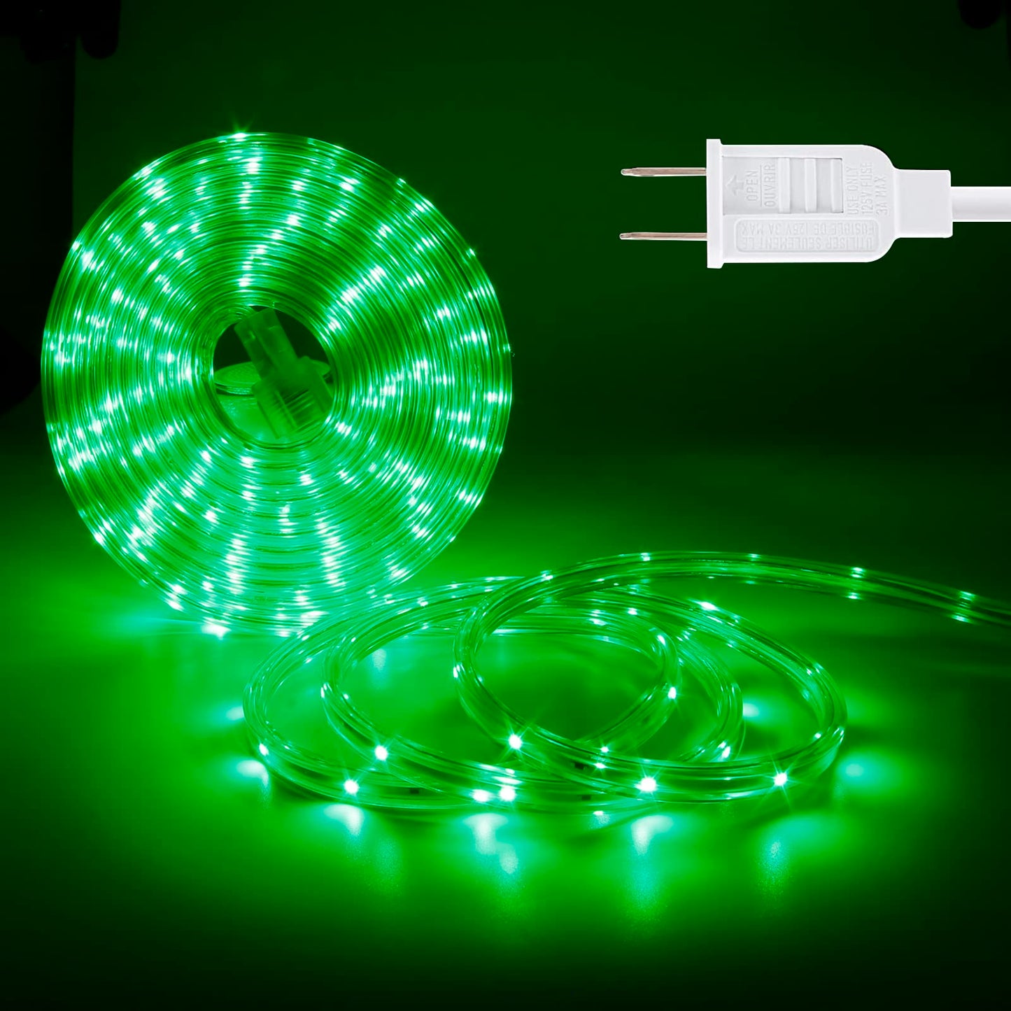 Areful Led Rope Lights - 16.4Ft Green Flexible Strip Light, Waterproof, Connectable For Home, Christmas, Garden, Party Decoration