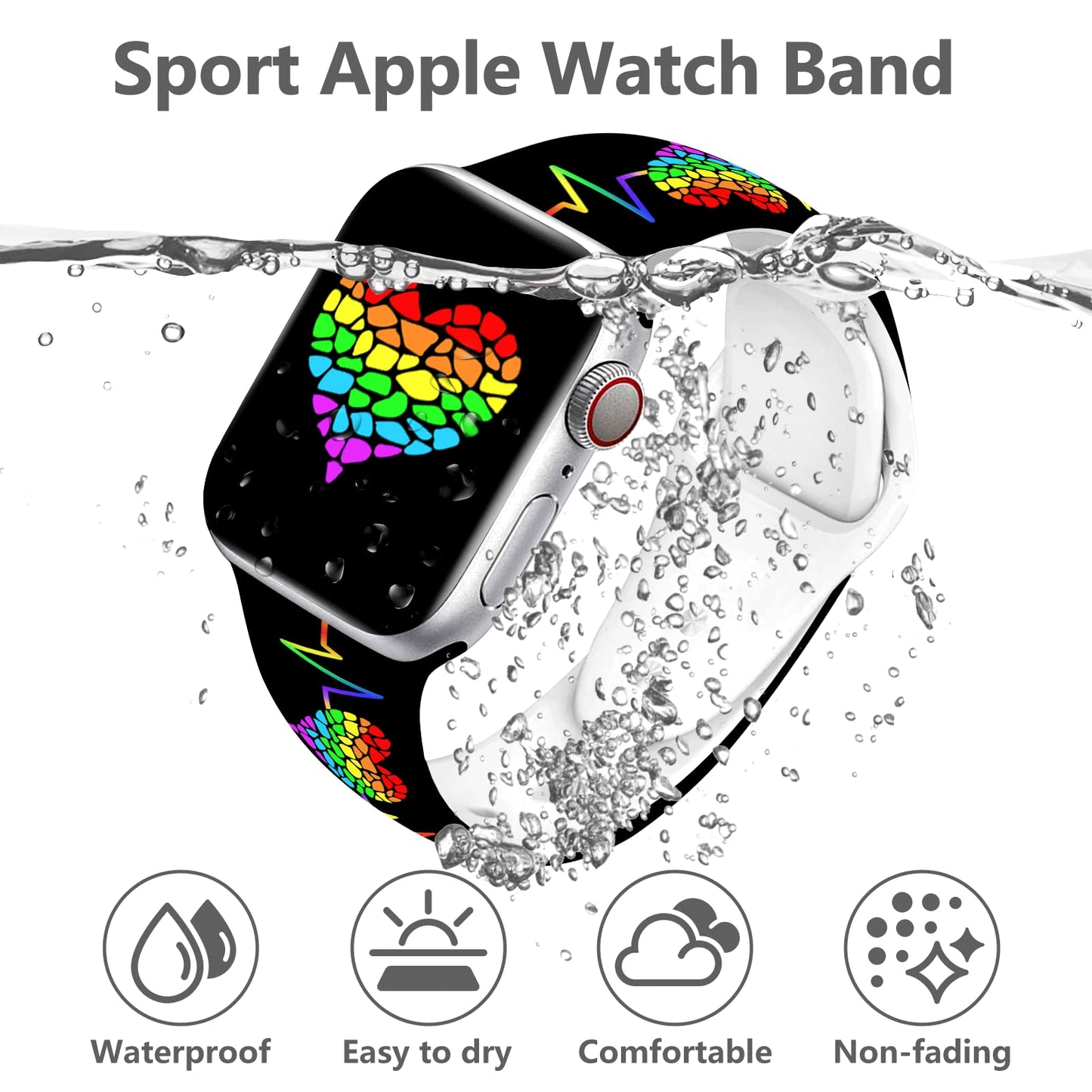 Vieeki Pride Watch Band Compatible With Apple Watch 38Mm 40Mm 41Mm 42Mm 44Mm 45Mm 49Mm Replaceable Silicone Smartwatch Straps Fo