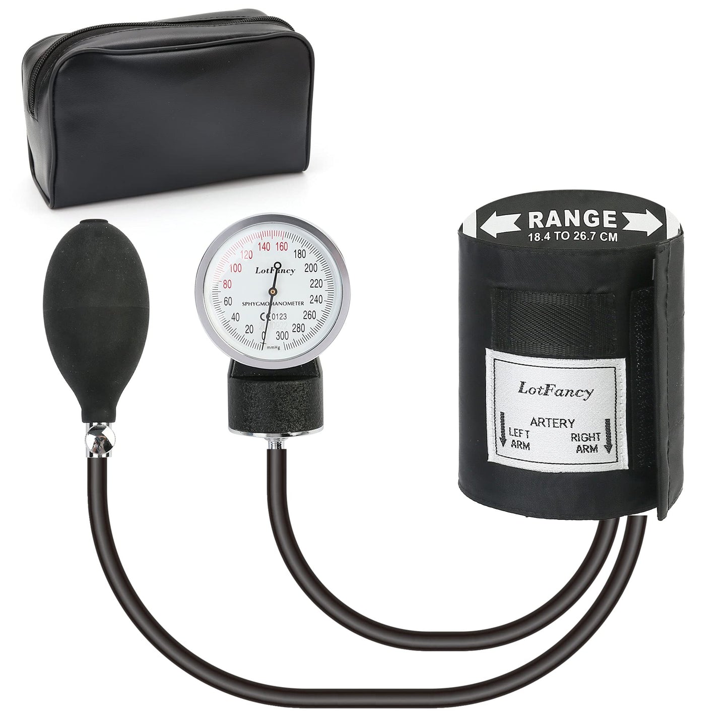LotFancy Pediatric Blood Pressure Cuff Manual, Child Professional BP Cuff 7.2"-10.5", Children Aneroid Sphygmomanometer Small Cuff with Portable Carring Case and Zero Calibration
