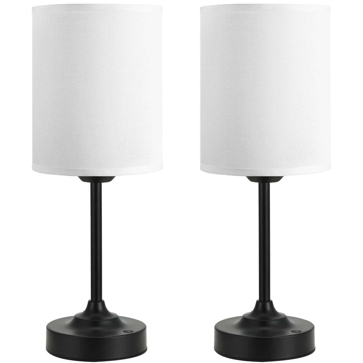 Touch Control Cordlss Table Lamp  Usb-C Rechargeable Lamp With Stepless Dimming  4000Mah Battery Operated Bedside Lamp For Bedroom  Living Room  Night Light & Emergency Lighting  Black  2 Pack