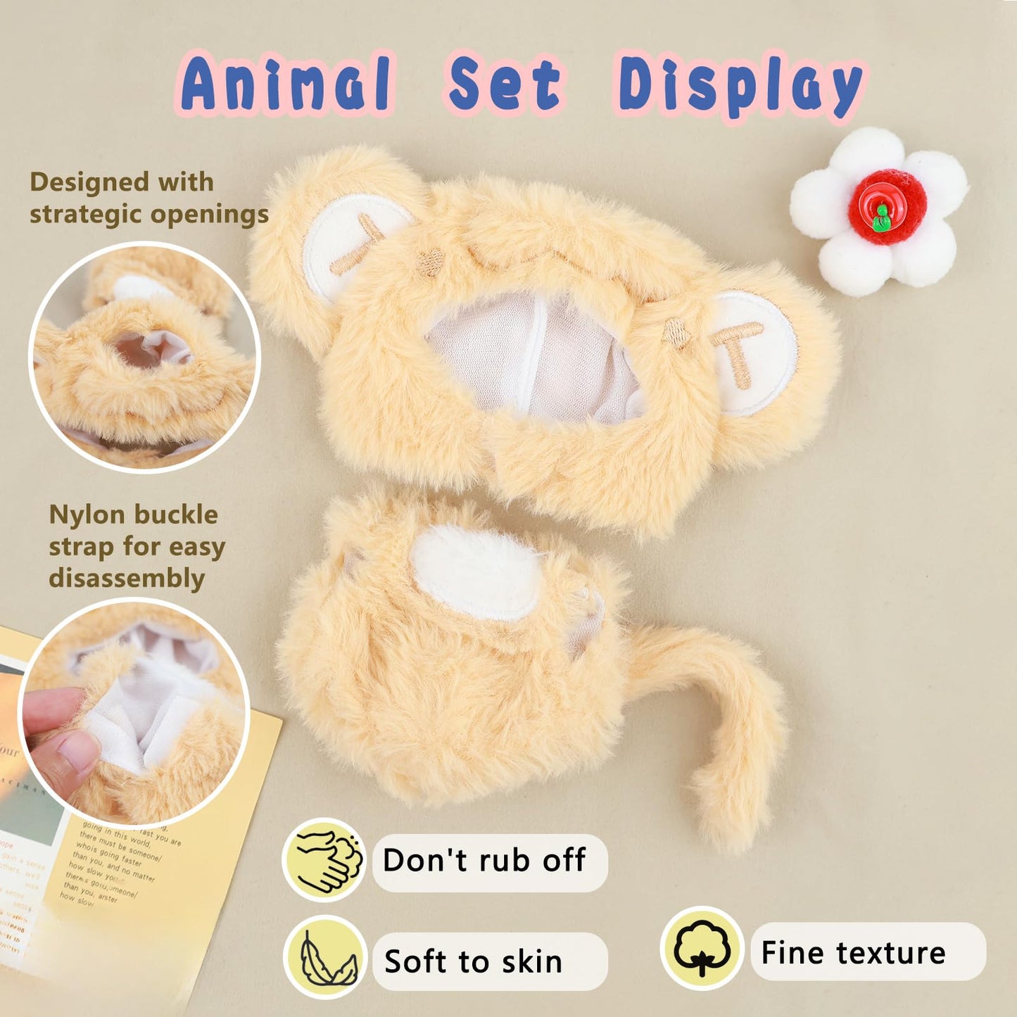 HiOKOU Clothes for labubu 17cm Accessories Suit Cute Clothes for Doll Dress up Animal Style Outfits (NO Doll)（Monkey）