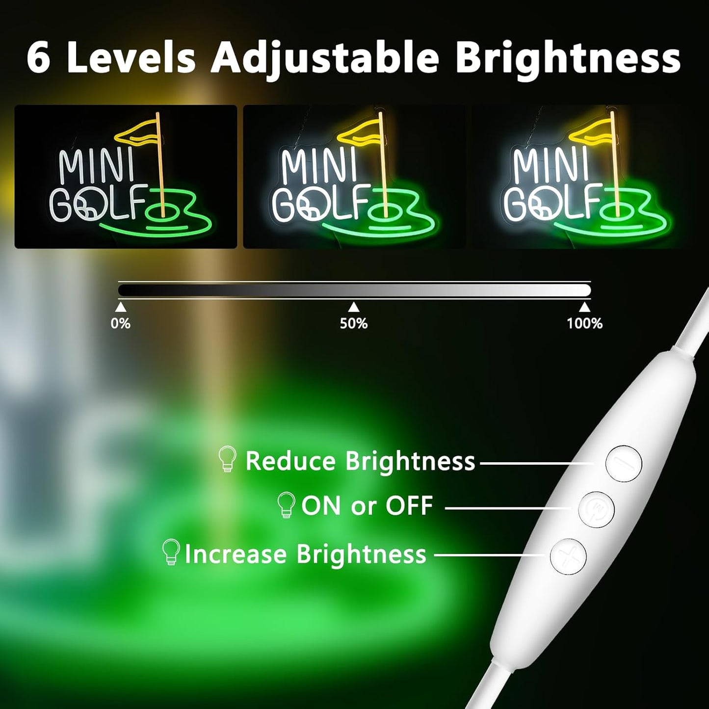 Mini Golf Neon Sign, Golf Neon Signs For Wall Decor, Sports Led Light Up Signs for Bar Golf Club Home Party Decorations Gifts