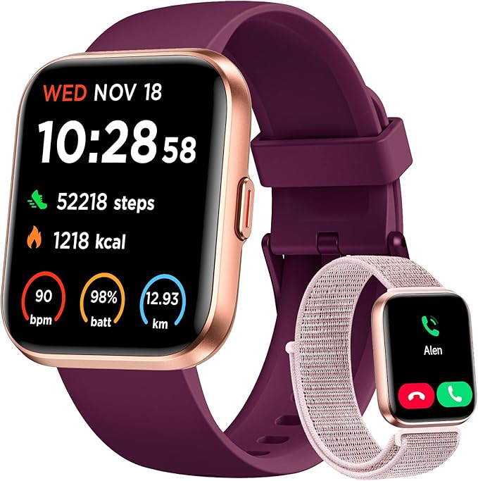 Smart Watch for Women, Answer/Make Calls, Alexa Built-in, 1.85" Touch Screen Fitness Tracker for Android & iPhone, Heart R...