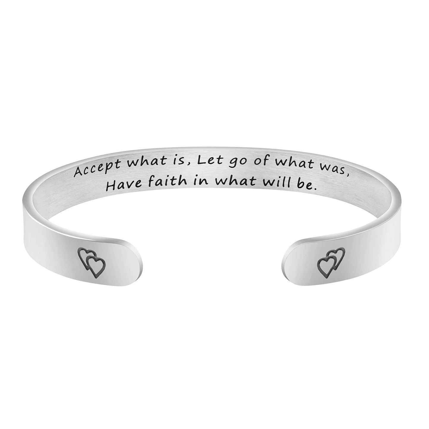 JoycuFF Christian Bracelets for Women Inspirational Encouragement Gift Accept What Is, Let Go of What Was, Have Faith in What Wi
