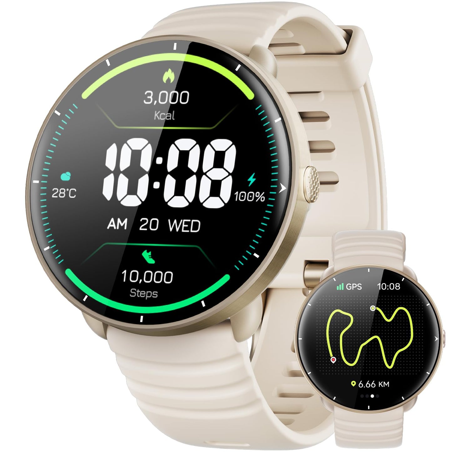 Parsonver Swimming Smart Watch, 5ATM Waterproof for Pool & Open Water, Built-in GPS & Compass, AMOLED Fitness Tracker with 100+ Sports Modes, Heart Rate & Sleep Monitor, AI Swim Analysis, French Grey