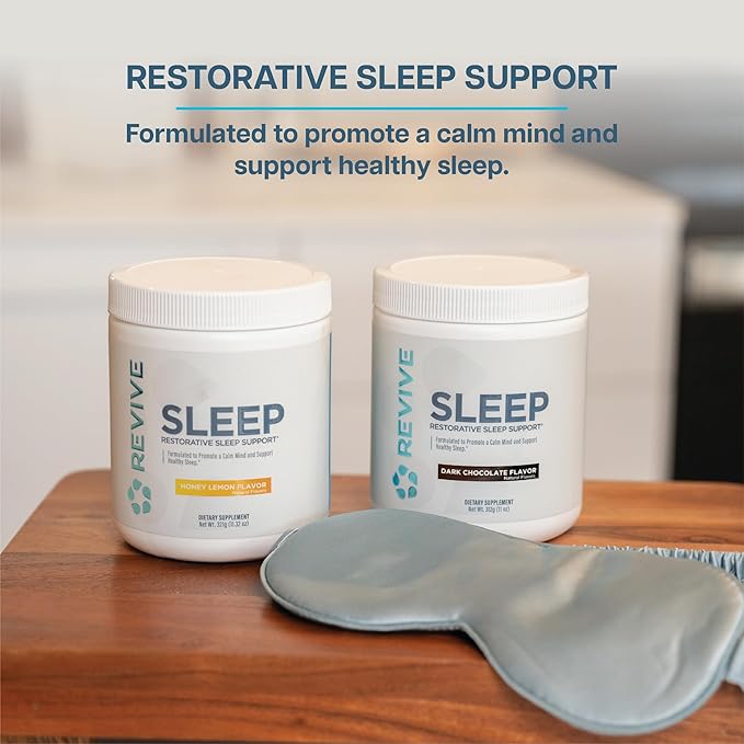 Revive MD Sleep Support Supplement for Adults, Honey Lemon - Sleep Supplements with Magnesium (Glycinate), Inositol, Glycine & L-Theanine - Promotes Relaxation & Sleep Health