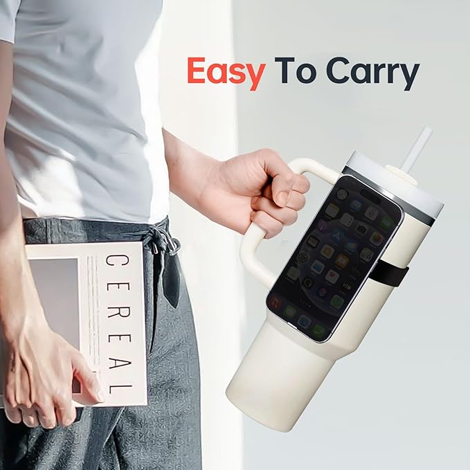 SHANSHUI Stanley Phone Holder Strap, Adjustable Strap for Watter Bottle Compatible with Magsafe for iPhone & AirPods, Stanley Cup Accessories