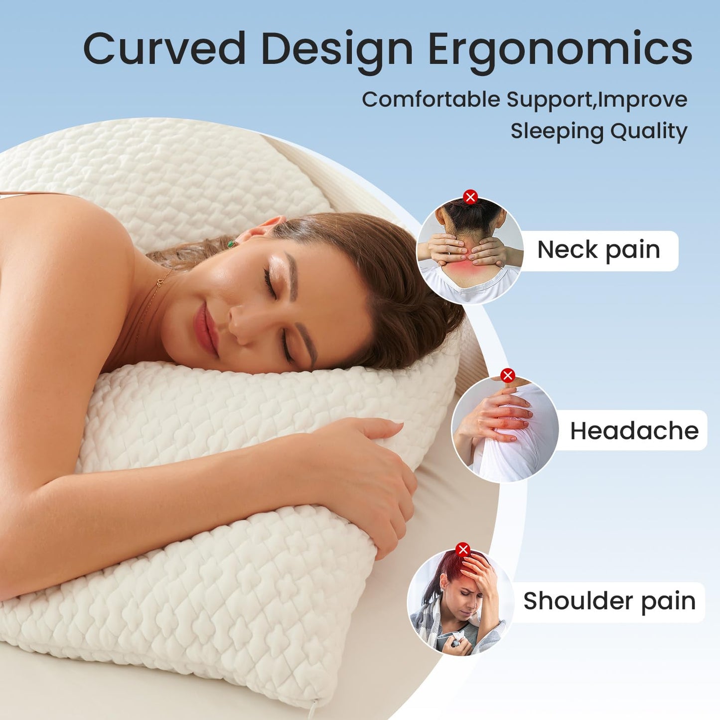 TWK Original Adjustable Bed Pillow for Sleeping, Good for Side, Back & Stomach Sleeper with Washable Removable Cover, Additional Foam Fill Included (White, Queen(1 Pack)-20.5"*30.5")