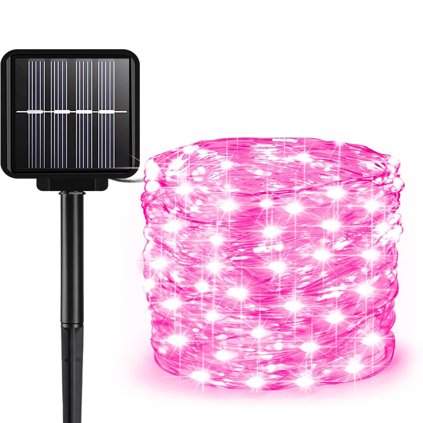 Solar String Lights Outdoor  99 Feet 300 Leds 8 Modes Solar Fairy Lights  Waterproof Outdoor Light For Patio Garden Yard Christmas Tree Halloween Wedding Party Decorations  Pink