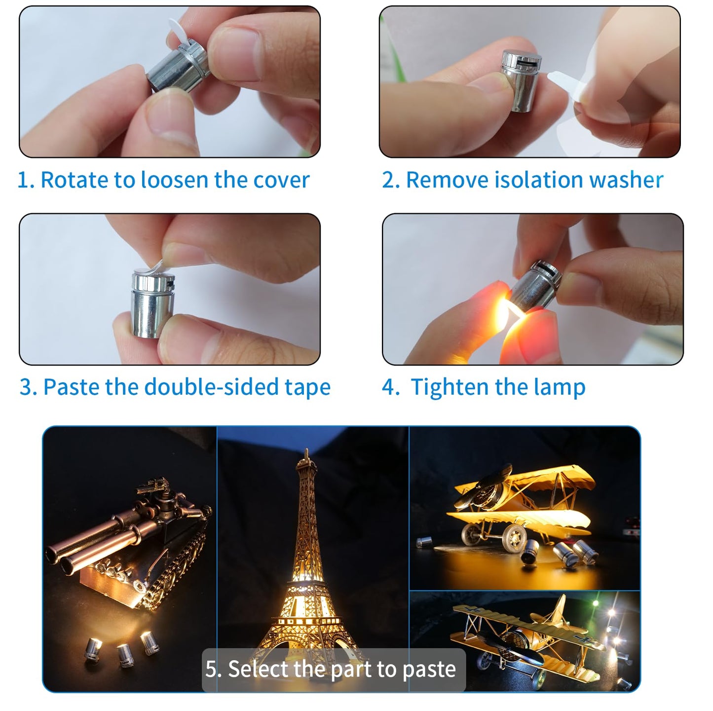 Mini Led Lights  10 Pcs Small Spotlight Battery Operated Tiny Smd Lamp  Miniature Led Light For Diy Hand Craft  Small Ssl Lights For Dollhouse  Action Figures  Toy Building (Purple)