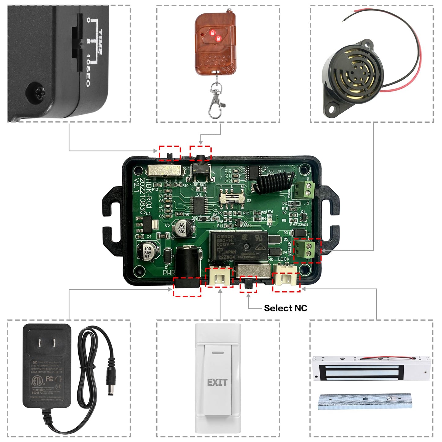 Access Control System with Remote Control – 600lbs Magnetic Door Lock Kit, 12V Fail Safe NC Mode, Secure & Easy DIY Installation for Smart Home Entry, Works with Wooden & Metal Doors
