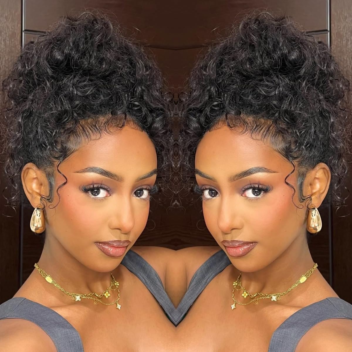 Hidden Strap 360 Skinlike HD Lace Front Wigs Human Hair Water Wave Glueless Wigs Pre Plucked Pre Cut Bleached Tiny Knots 220 Den