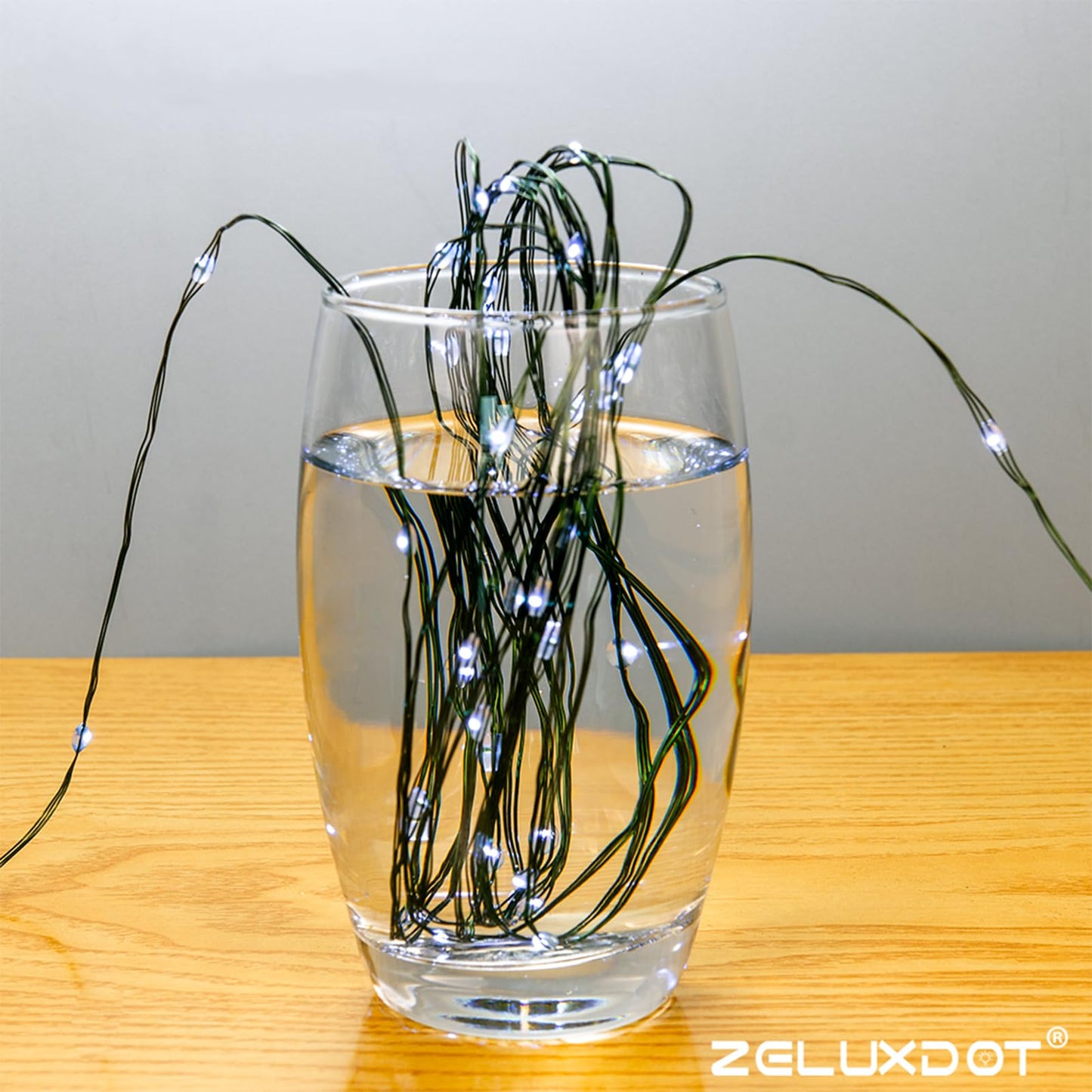Zeluxdot 100Ft Waterproof Fairy Lights, 300 Leds, Cool White, 8 Modes, Remote Control, Green Wire For Indoor/Outdoor Decorations