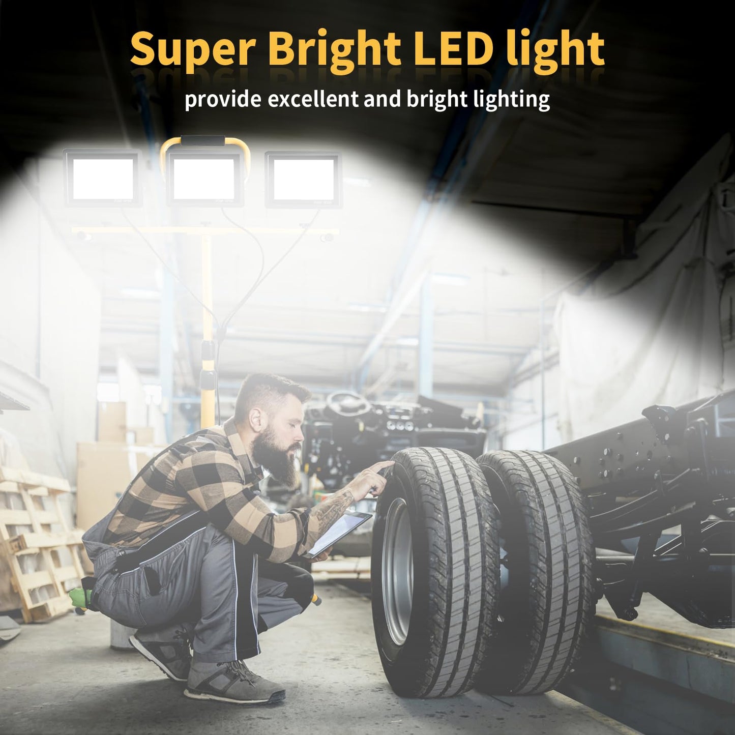 Jefedana Led Light Work Stand: 21000Lm Portable Lighting For Job Site  Construction & Garage Workshop