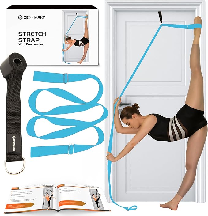 Stretching Strap With Door Anchor - Stretching Equipment to Improve Legs Flexibility - Splits Trainer For Home Ideal In Ba...