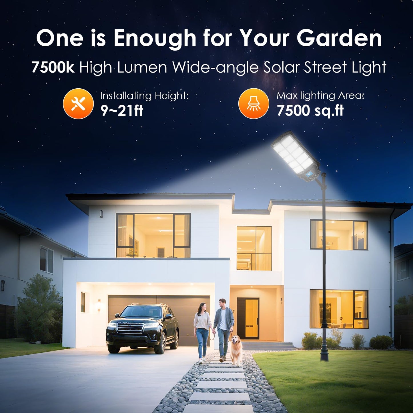 ZIZIWIN Solar Street Lights 12000W, Waterproof, 2 Pack, Dusk to Dawn, Remote Control, Motion Sensor, Black, SLLDG