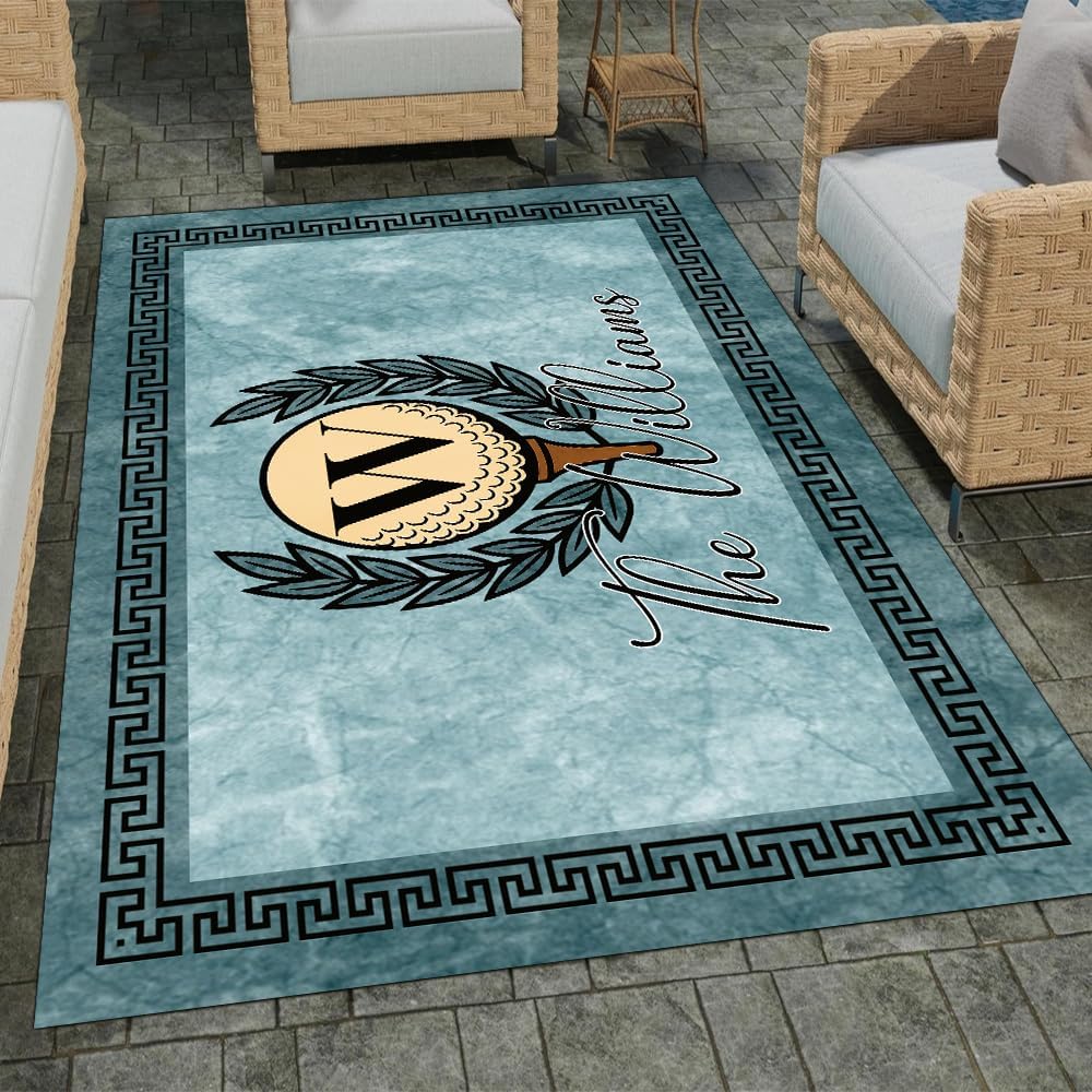 ENCYCOM Personalized Golf Area Rug - Custom Welcome Floor Mat with Family Name, Non Slip Outdoor Entry Rug for Porch, Garage, or Home Decor, Nice Gift for Golf Lover (Golf Rug 04)