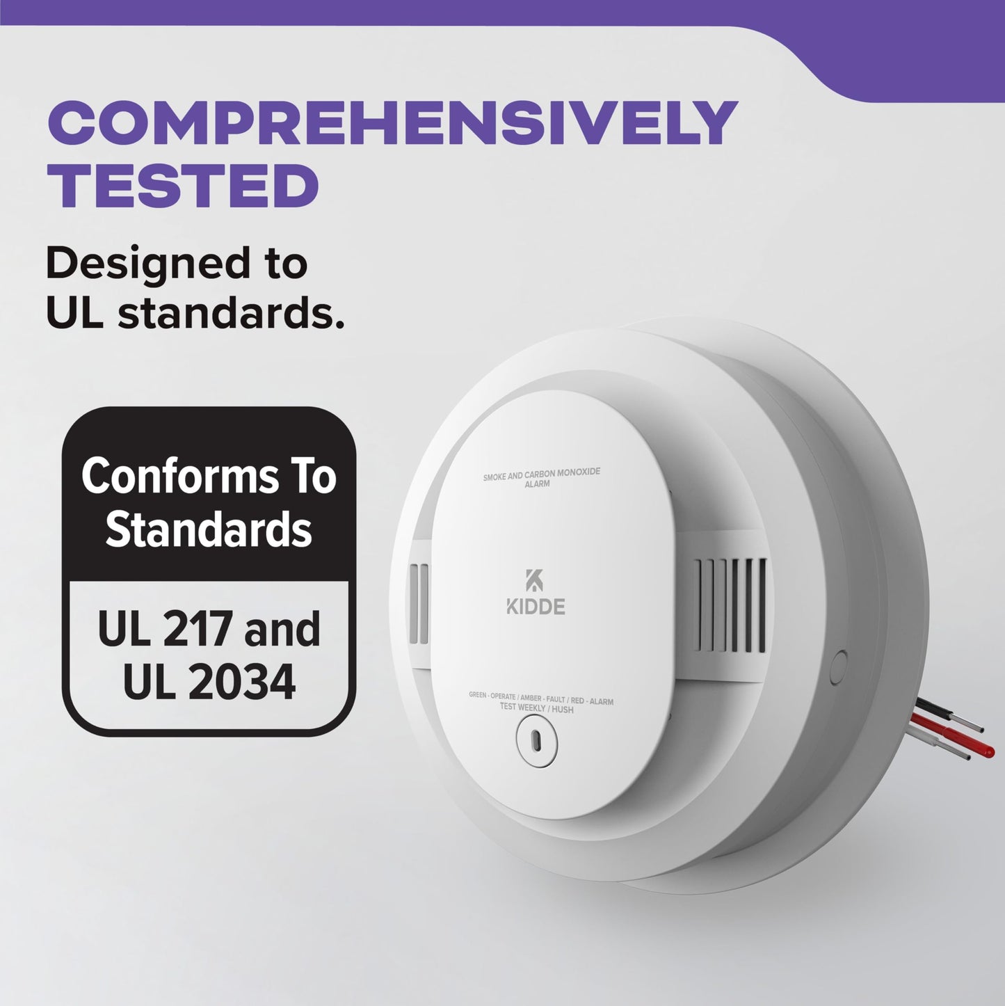 Kidde Smoke Detector, AA Battery Powered, LED Warning Light Indicators, 1 Pack, White, 30CUAR