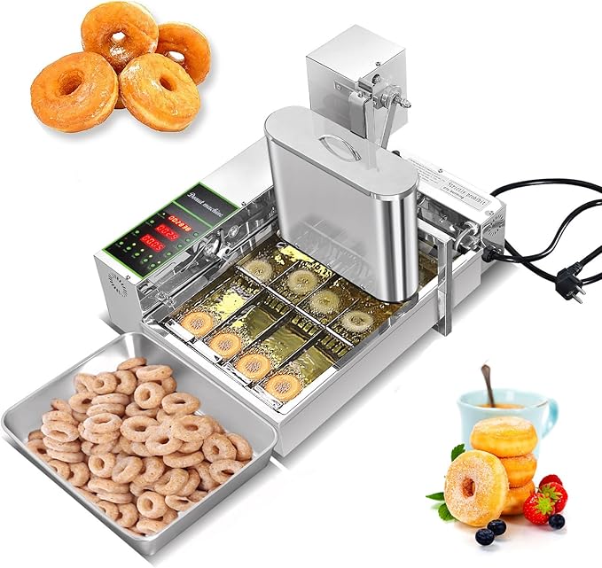 4 Rows Donuts Commercial Frying Donuts Maker, Automatic Mini Donut Maker Machine, Doughnut Maker, For Restaurant, Bakery, Party, Dessert Shop, 1750 Pcs/hour