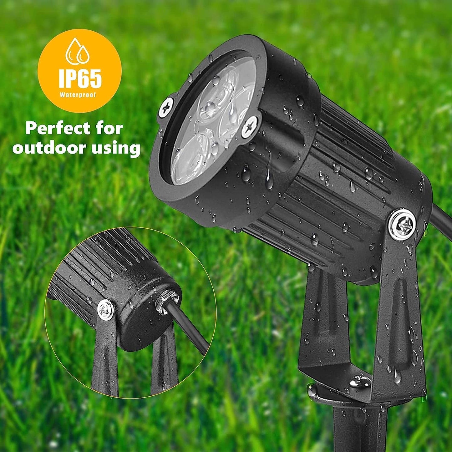 Ourleeme Spot Lights Outdoor - 3W Led Lawn Garden Flood Light Waterproof Landscape Lighting Low Voltage Landscape Lights Spotlights For Yard Green Light Ac 85-265V
