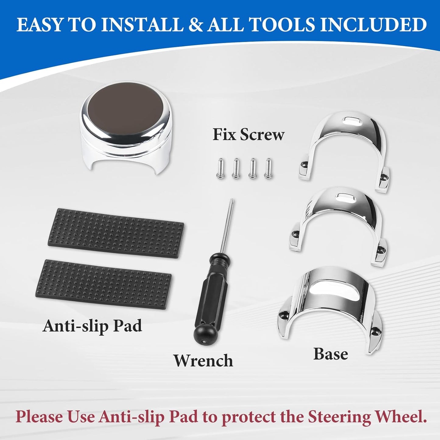 Steering Wheel Spinner Sport Maneuvering Knob Cow Leather Cover Swivel Suicide Knob Universal Fit for Cars, Trucks, Boats (Coffee)
