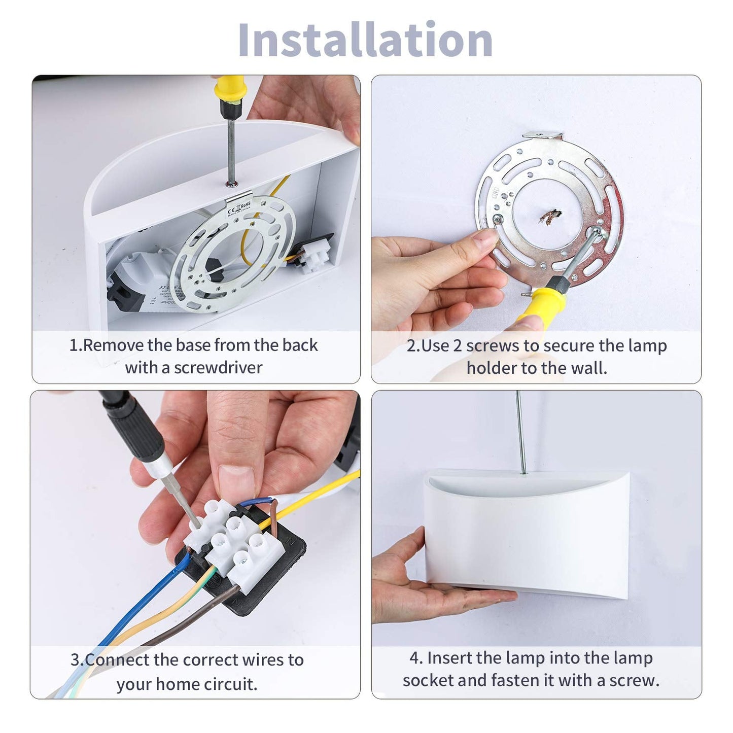 Lightess Indoor Led Wall Lamp 12W Dimmable Up Down Wall Light For Living Room Bedroom Hallway Staircase Cool White
